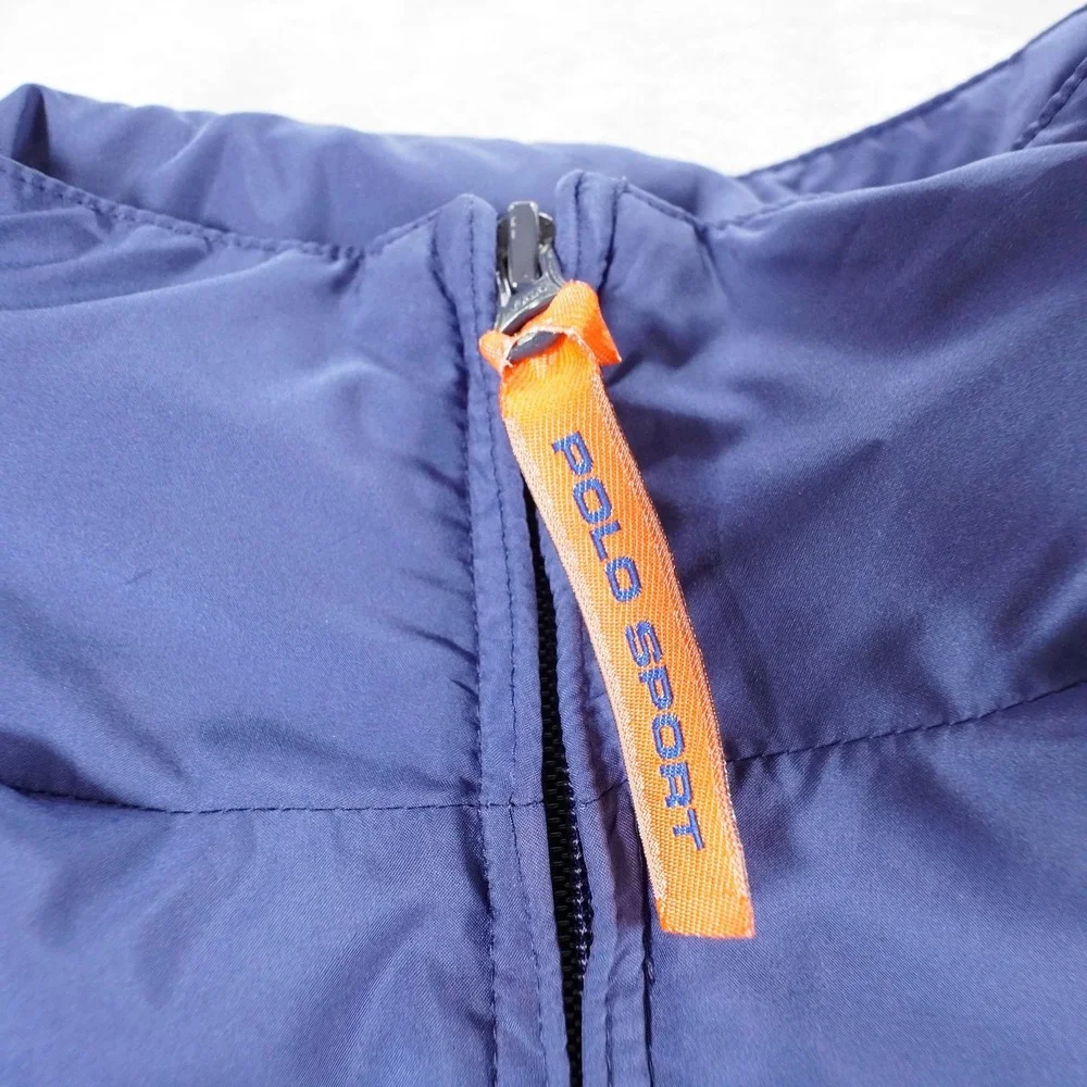Polo Sport Ralph Lauren Jacket Mens L Blue Windbreaker Hooded Lightweight Vtg 90
